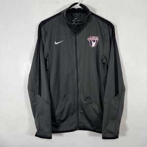 Nike USA Weightlifting Full Zip Track Jacket Mens Size Small Gray Dri Fit Mock